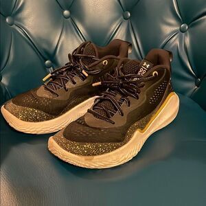 Under Armour Black and Gold Performance Sneakers